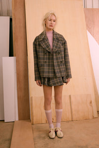 GINA coat in wool mix check