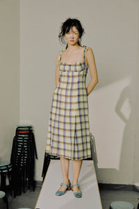 SUI checked midi dress