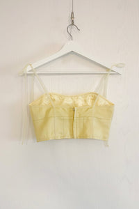 TINN yellow linen mix bra top