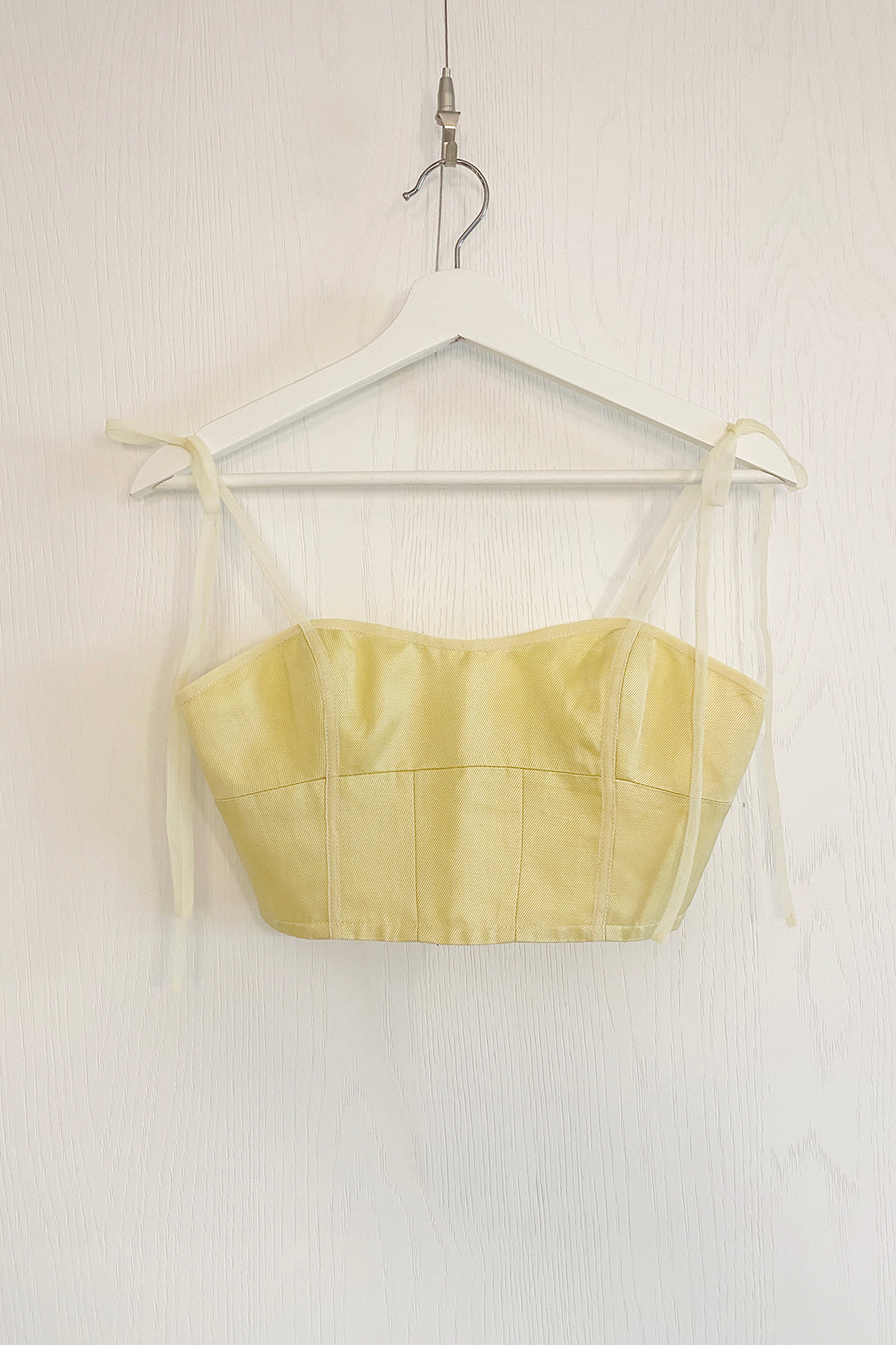 TINN yellow linen mix bra top